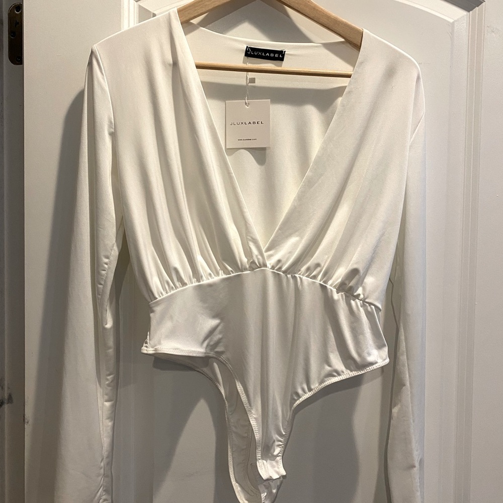 JLUXLABEL deep V body suit